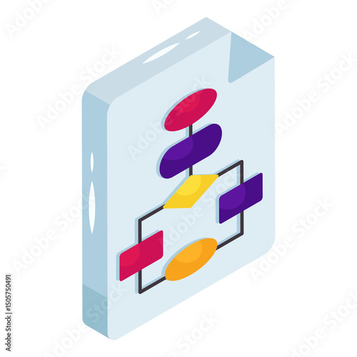 Conceptual isometric design icon of hierarchy