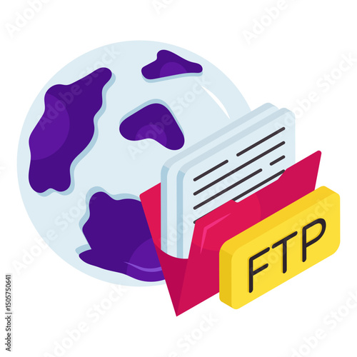 A unique design icon of ftp folder 