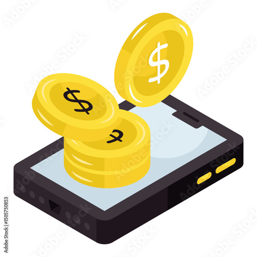 Modern design icon of mobile money