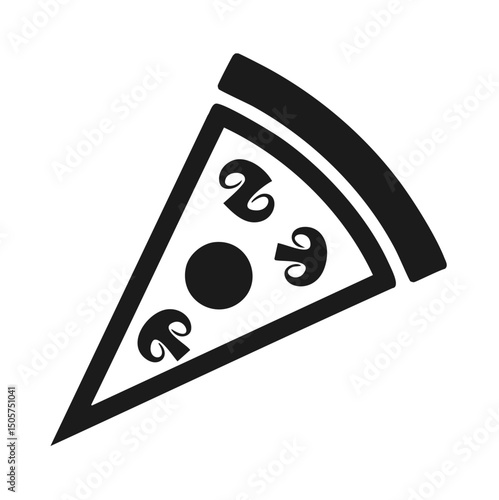 Delicious single slice of mushroom pizza icon