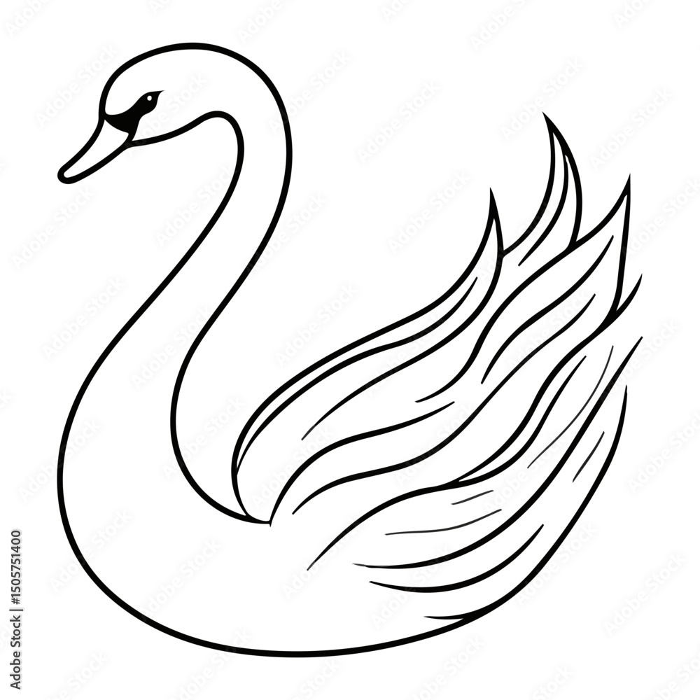 Fototapeta premium swan, animal, vector, transparent background, love, heart, valentine, symbol, romance, shape, romantic, valentines, valentine's day, heart shape, feather, goose, beak, wildlife, wing, beauty, beautifu