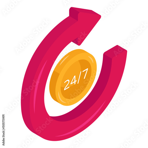Creative design icon of round the clock 