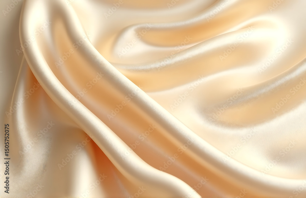 Obraz premium luxury background features silky shiny soft golden beige silk satin subtle creases sophisticated design