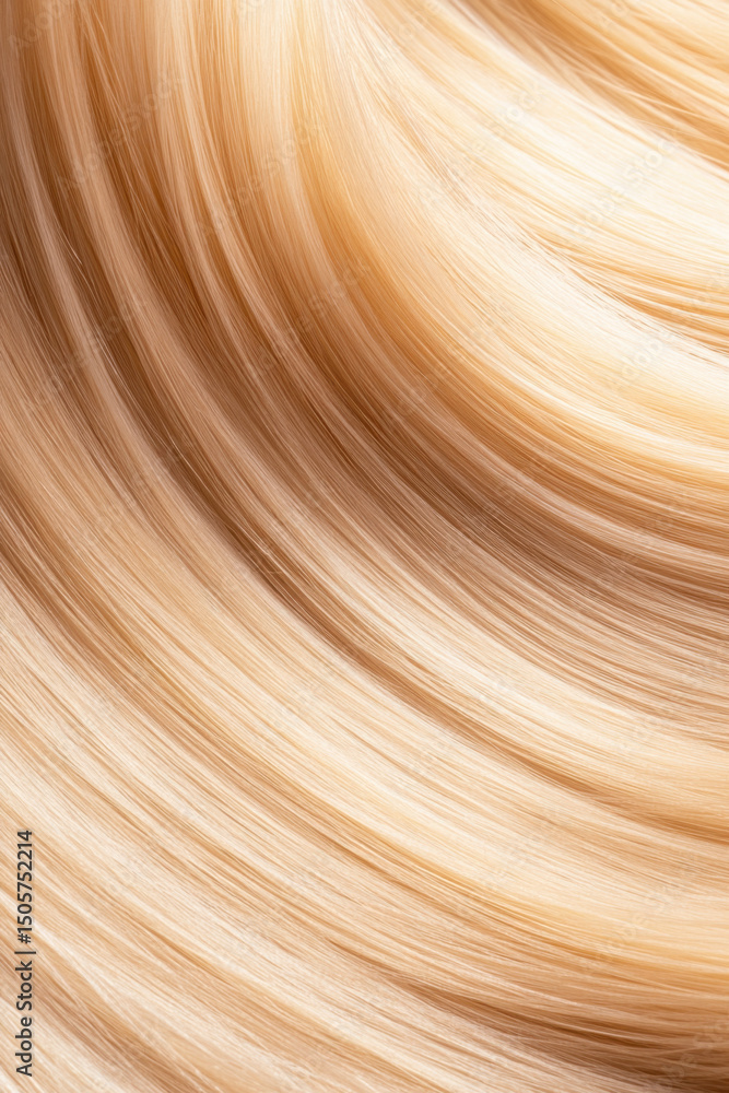 Smooth, flowing strands of light blonde hair create glossy, silky texture with gentle swirls, evoking sense of elegance and softness Smooth, flowing strands of light blonde hair create glossy, silky texture with gentle swirls, evoking sense of elegance and softness