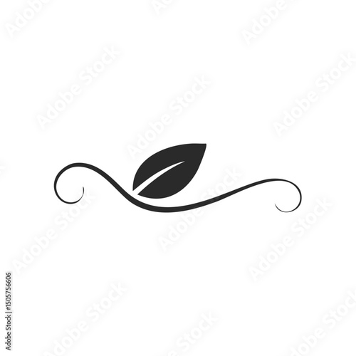 Elegant leaf design nature inspired simple logo