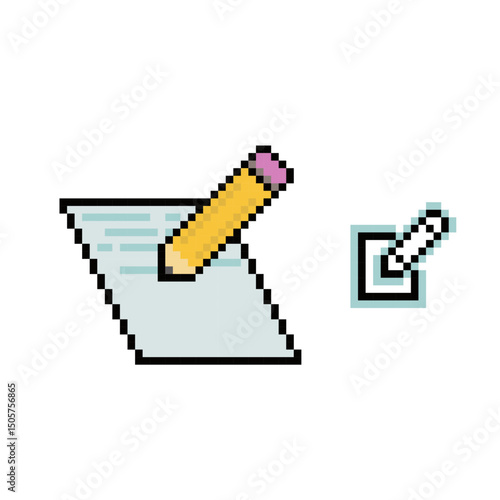 WRITE PAPER ICON PIXEL ART