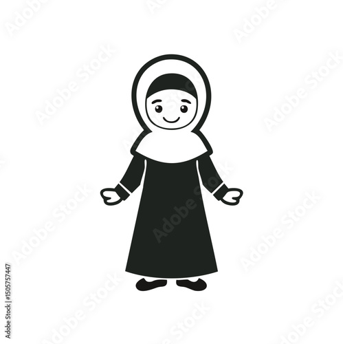 Happy muslim girl child wearing hijab