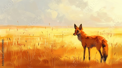 Maned Wolf in Natural Habitat - Rare Wildlife Photography