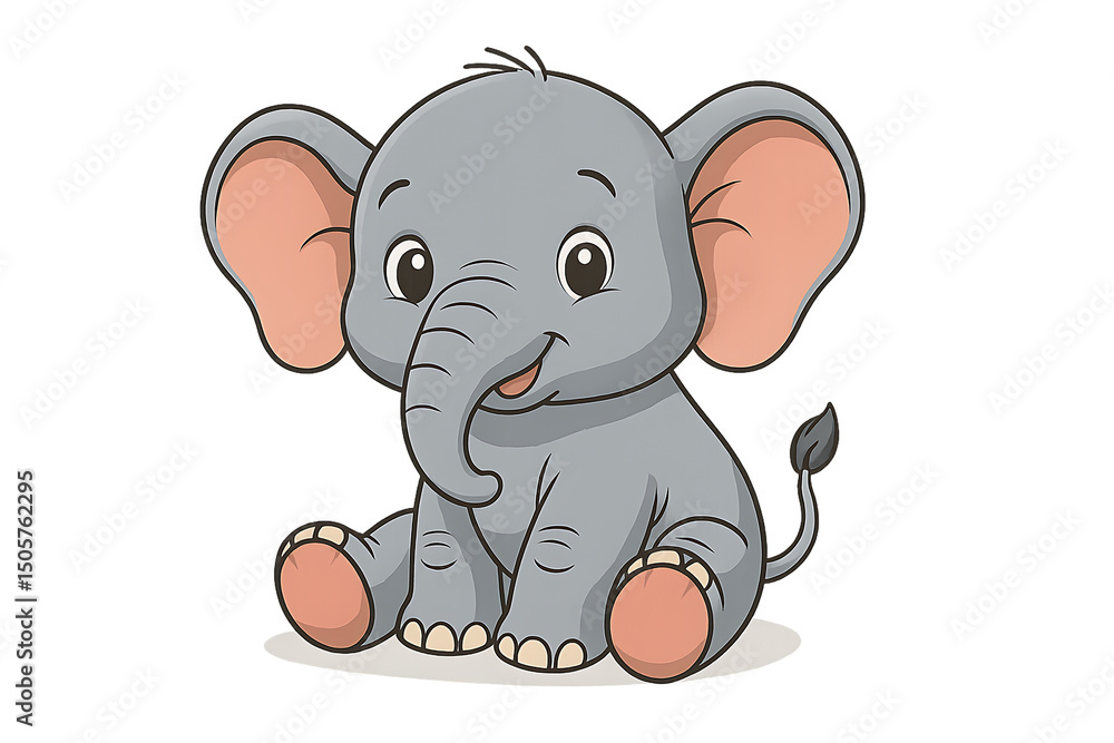 Fototapeta premium A cute and adorable baby elephant commonly used as a design element.