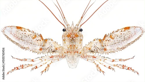 Butterfly and moth isolated on white background with insect details and nature elements.