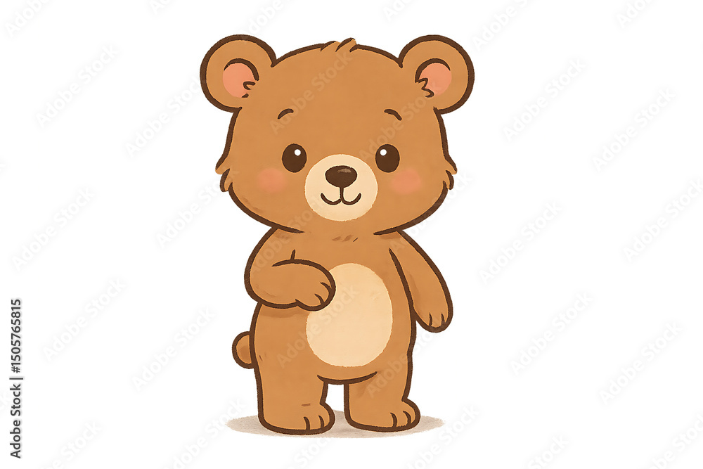 A cute and adorable bear cub commonly used as a design element. A cute and adorable bear cub commonly used as a design element.
