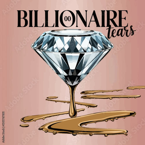Luxury Diamond Tears Wealth Concept Abstract Golden Liquid Precious Stone Rich Expensive Billionaires Opulence Success Sparkle Shimmering Glistening Elegant Refined High End       