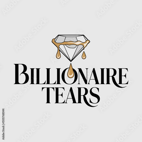 Billionaire Tears Luxury Diamond Gold Drip Design Elegant Modern Artistic Wealth Success Abstract Graphic Illustration Premium Vector Image High Resolution Download cry rich logo  