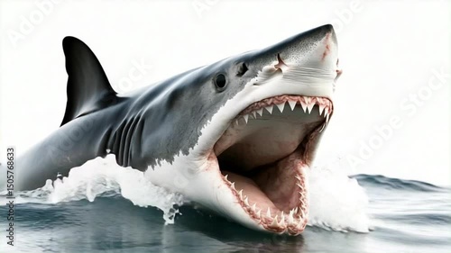 great white shark in the water
