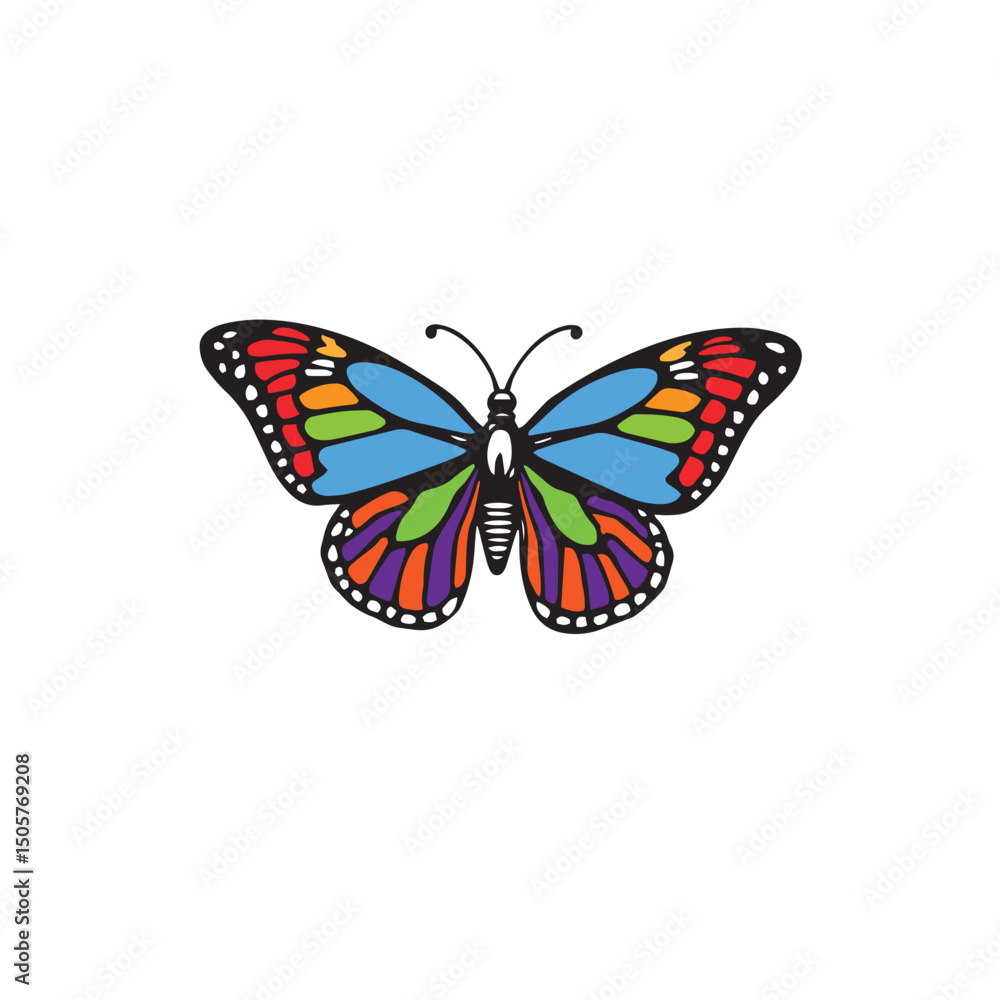Fototapeta premium Butterfly logo simple flat illustration creative abstract design vector.