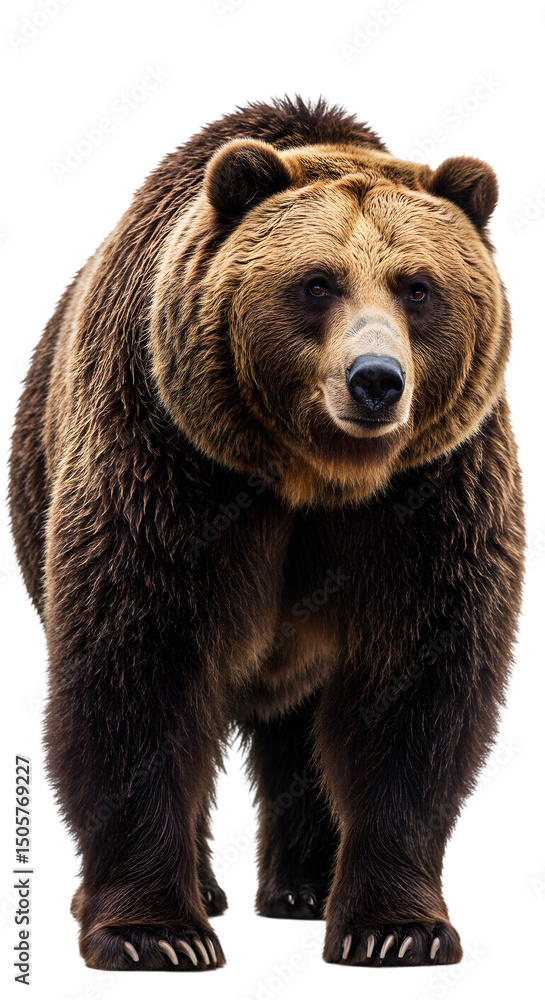Fototapeta premium Photo Of A Brown Bear Standing Isolated On A Transparent Background