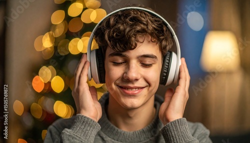 man listening to music