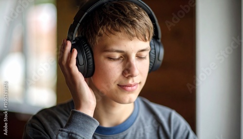man listening to music