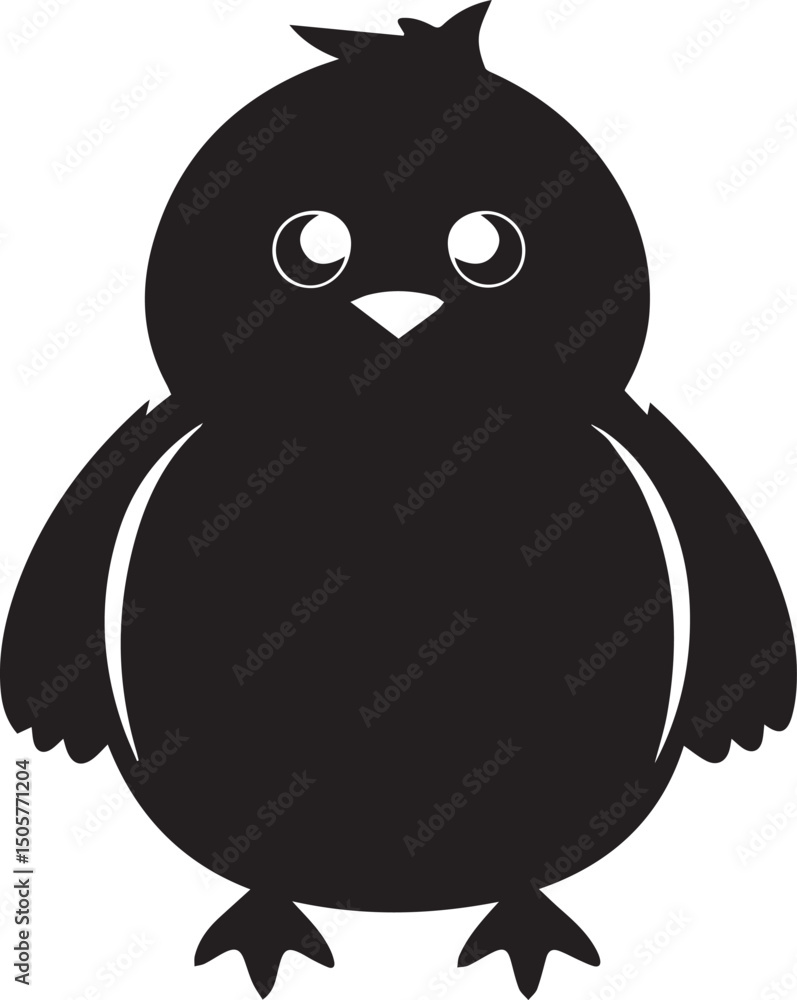 Obraz premium baby chicken illustration, baby chicken silhouette vector isolated on white background