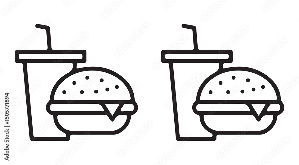 Burger stencil icon silhouette vector illustration eps 10 Burger stencil icon silhouette vector illustration eps 10