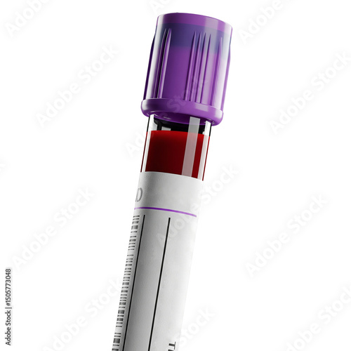 test tube with blood isolated on white background