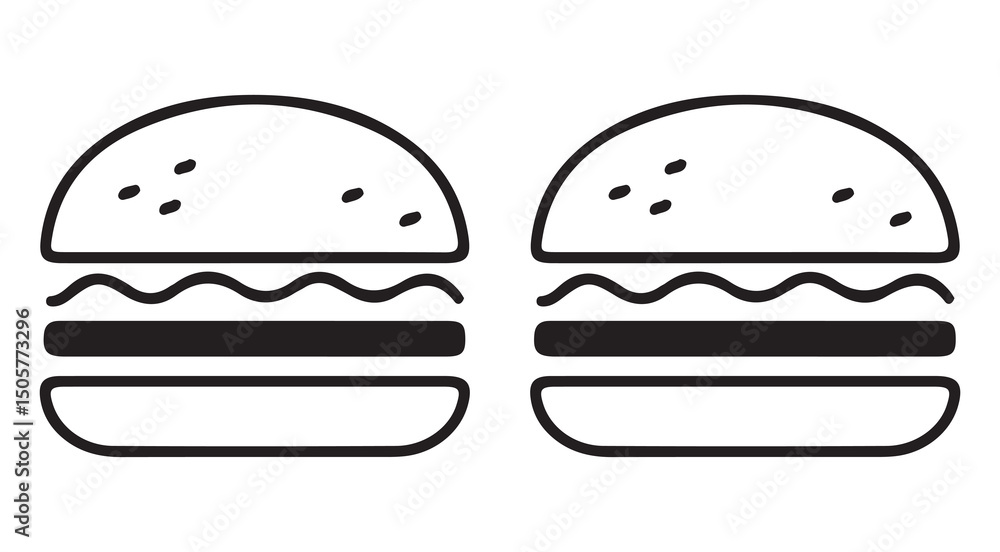 Burger stencil icon silhouette vector illustration eps 10 Burger stencil icon silhouette vector illustration eps 10