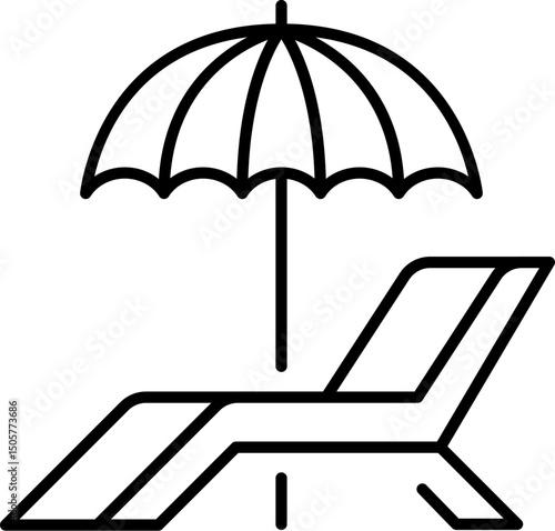 Umbrella, Parasol, Bumbershoot Sign for Graphics, Designs, Books, Adverts, Apps