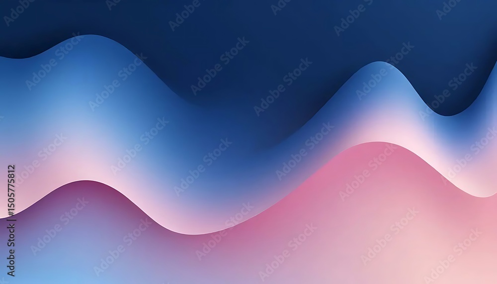 Fototapeta premium Abstract waves blend deep blues and soft pinks, creating a calming and visually appealing design.