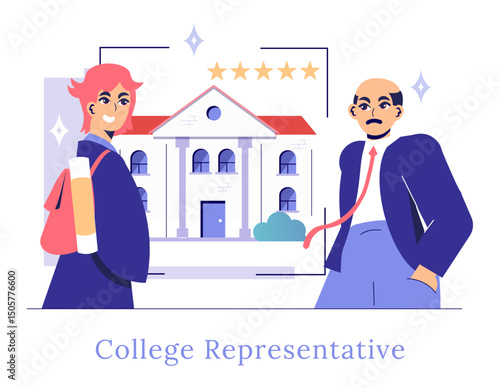 College Choise. Flat Vector Illustration