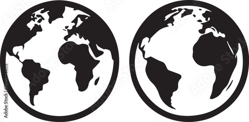 earth vector set, earth vector illustration, earth silhouette vector isolated on white background