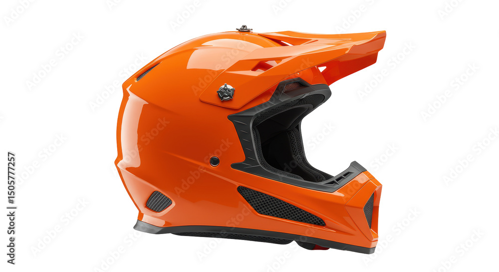 Isolated Orange Motocross Helmet Isolated Orange Motocross Helmet