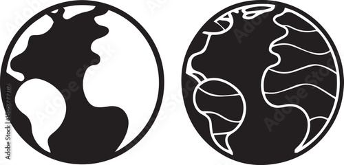 earth vector set, earth vector illustration, earth silhouette vector isolated on white background