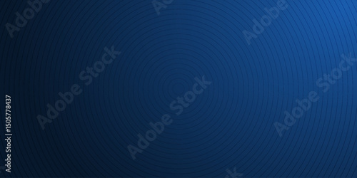 Modern blue abstract background, the look of stainless steel, circular lines on a blue background. Vector Illustration
