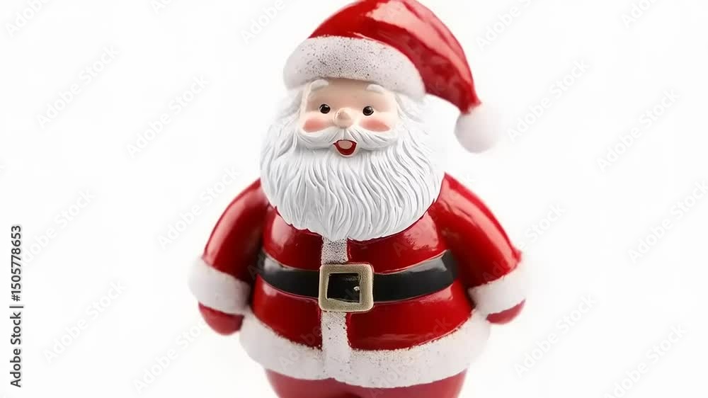 Festive Santa Claus Figure on White Backdrop Bringing Holiday Cheer Festive Santa Claus Figure on White Backdrop Bringing Holiday Cheer