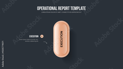 Enterprise Proposal Slideshow Design Vector Illustration. Sales Campaign One Option Diagram Slide Template. Marketing Profile 1 Step Infographic Frame Layout.