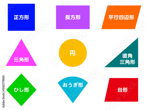 色んな形の図形のイラスト素材セット