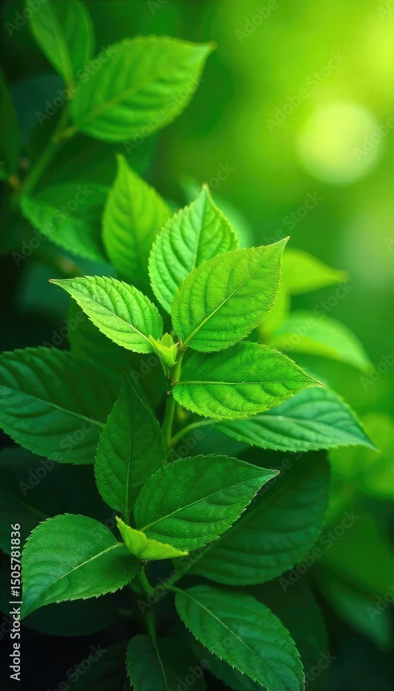 Vibrant green leaves create a lush backdrop, radiating joy and serenity; perfect for themes of nature, peace, and well-being , spring background, happiness, natural happiness Vibrant green leaves create a lush backdrop, radiating joy and serenity; perfect for themes of nature, peace, and well-being , spring background, happiness, natural happiness