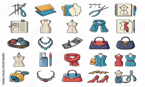 set of fashion accessories