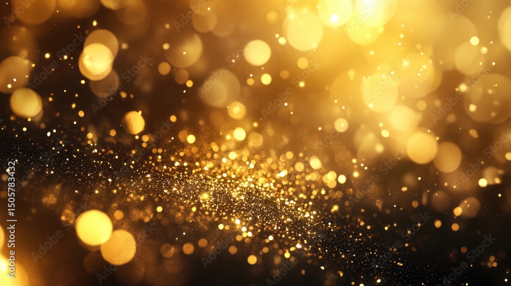 Abstract gold bokeh blur background. Sparkling gold dust abstract luxury decoration background. Abstract gold bokeh blur background. Sparkling gold dust abstract luxury decoration background.