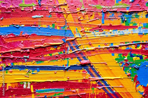 Vibrant Abstract Artwork with Thick Layers of Colorful Paint
