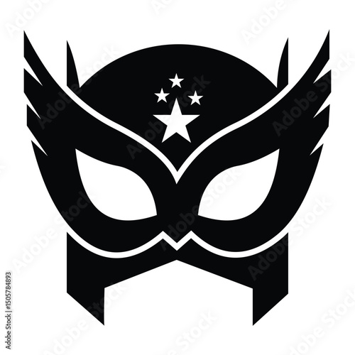 Super hero mask vector icon. Silhouette of superhero mask icon vector. Black masquerade costume eye mask silhouette hidden person face. Heroic or savior vector illustration.