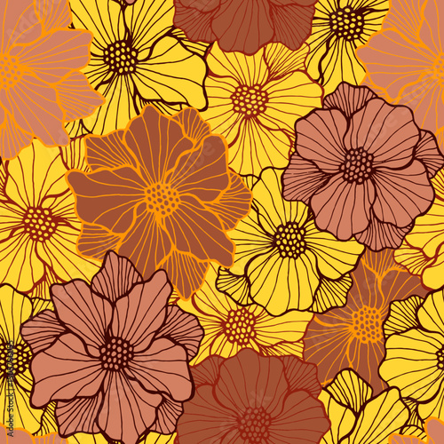 Beautiful poppy flower periodic design. Organic bouquet composition. Poppy bl...