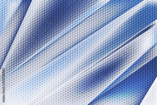 Diagonal stripes halftone circles texture vivid vector design. Classic halftone pattern gives tactile feel. Stylish backdrop for event flyers. Flowing design with ribbon-like folds.