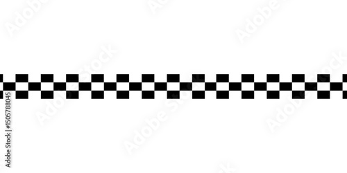 Black and white checkered rectangular frame. Square racing checkerboard pattern. Chessboard geometric pattern. Rally checkerboard pattern. Finish racing frame. Vector illustration on white background
