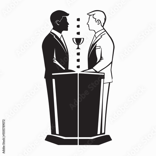 Election Debates Images Vector Isolated on white Background.