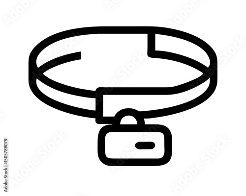 Pet collar with id tag icon illustration