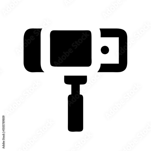 Smartphone on selfie stick icon mobile photography