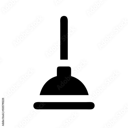 Simple black and white plunger icon illustration