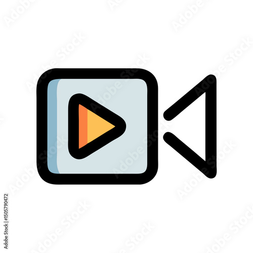 Colorful video camera icon play button media