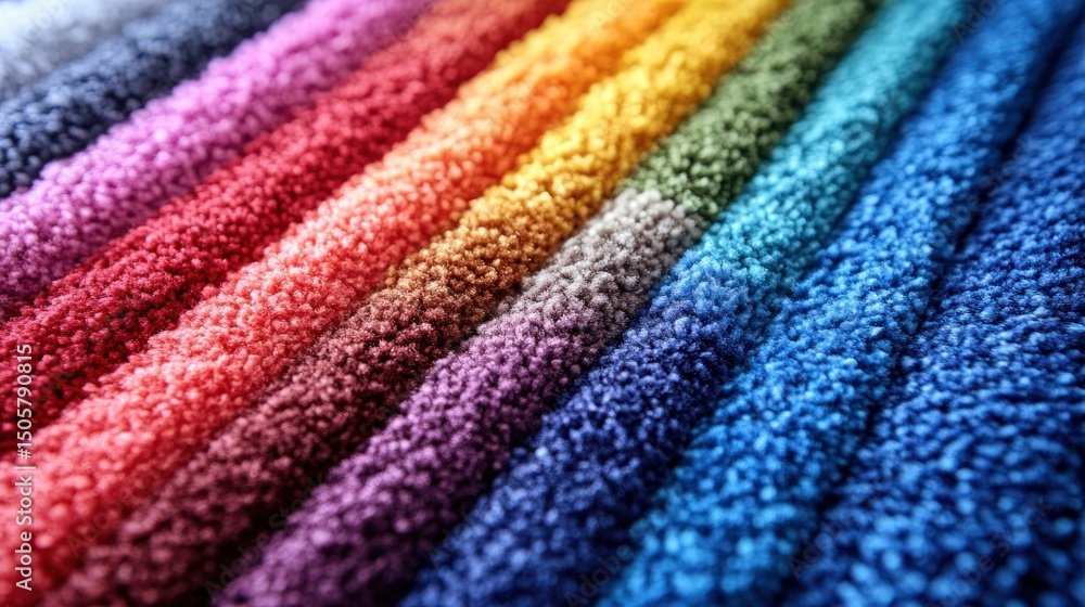Obraz premium Colorful fabric swatches in a spectrum of hues